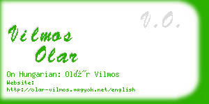 vilmos olar business card